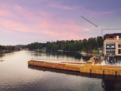 Fantastisk 4-roms toppleil. på Sjøhagen Brygge. Stor uteplass m/ vidstrakt panorama utsikt over fjorden. Heis. Parkering