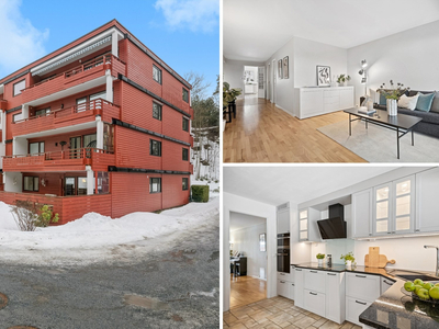 Innholdsrik endeleilighet med 3 sov | Trappefri adkomst | 51 m2 med terrasser | Garasjeplass med lader | Solrikt!