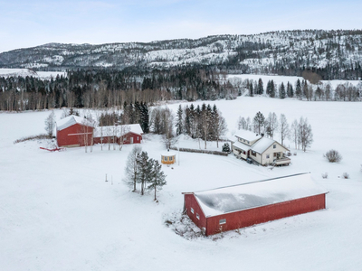 Namsskogan - Landbrukseiendom med romslig bolighus, redskapshus og driftsbygning.