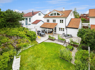 Smakfull, svært innholdsrik enebolig med flott solrik hage, terrasse og garasje. Meget attraktivt og barnevennlig område