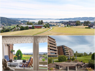 Velholdt 2-roms toppleilighet med sydvestvendt balkong og herlig utsikt. Heis og garasje. Landlig idyll i skogkanten.