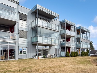 Ridabu - Lys og moderne 2-roms med vestvendt terrasse, tilgang til hage og fin utsikt. Garasje.