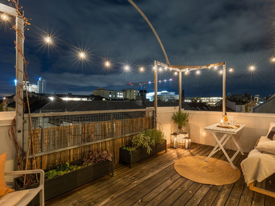 Unik & moderne loftsleilighet|Omgjort til leil i 2019|15 m² solrik terrasse|14 m² hems|4,77 m takhøyde|Garasje m/lader|