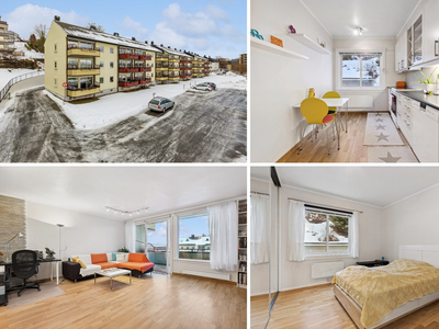 Lys og pen 3-roms andelsleilighet | Parkeringsplass | Overbygget balkong på ca. 9 m² | V.v. inkl.i fellesutg.