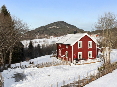 Koselig klassisk småbruk i landlige omgivelser på Minnesund. låve m to stallbokser, hønsehus, hundegård og et orangeri