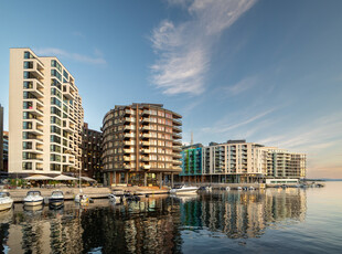 Tjuvholmen | Romslig 2-roms med walk-in. Vestvendt balkong og skjermet beliggenhet. Fantastisk felles takterrasse!