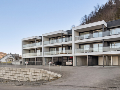 Nyere 3(4)-romsleilighet med flott utsikt, veranda og carport.