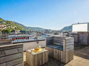 Vakre Bryggen - Attraktiv studioleilighet midt i smørøyet. Stor, felles takterrasse. Heis i bygget. IN-ordning.